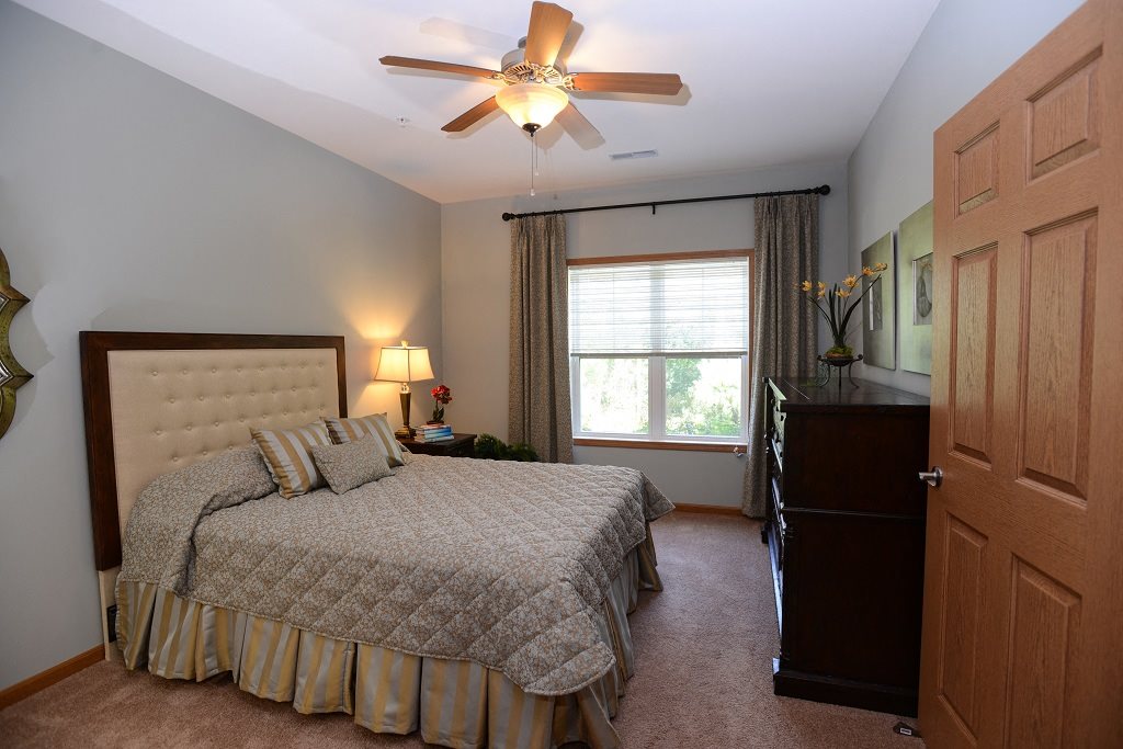 Live in cozy bedrooms With Ceiling Fans at The Highlands at Mahler Park Apartments 55+, Neenah, Wisconsin, 54956